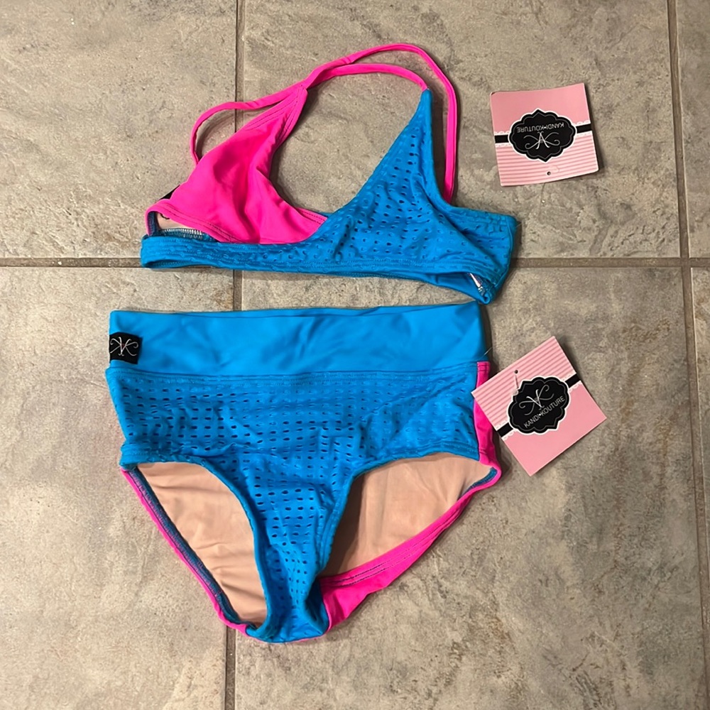 Kandi kouture blue and pink set.Size: CXL (10-12 years) All tags still attached!